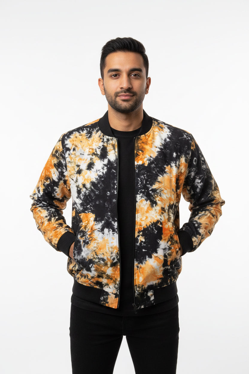 Tie dye bomber jacket