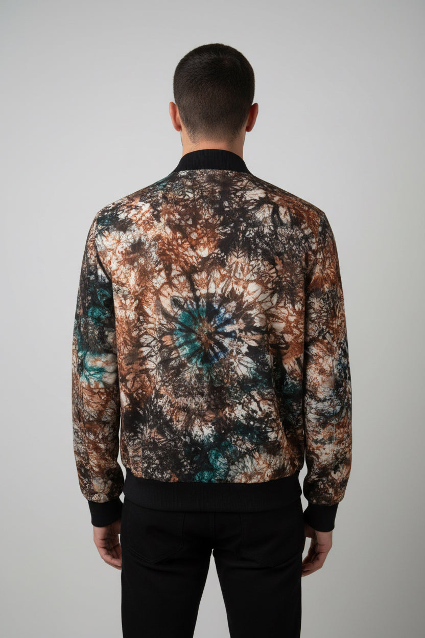 Tie dye bomber jacket