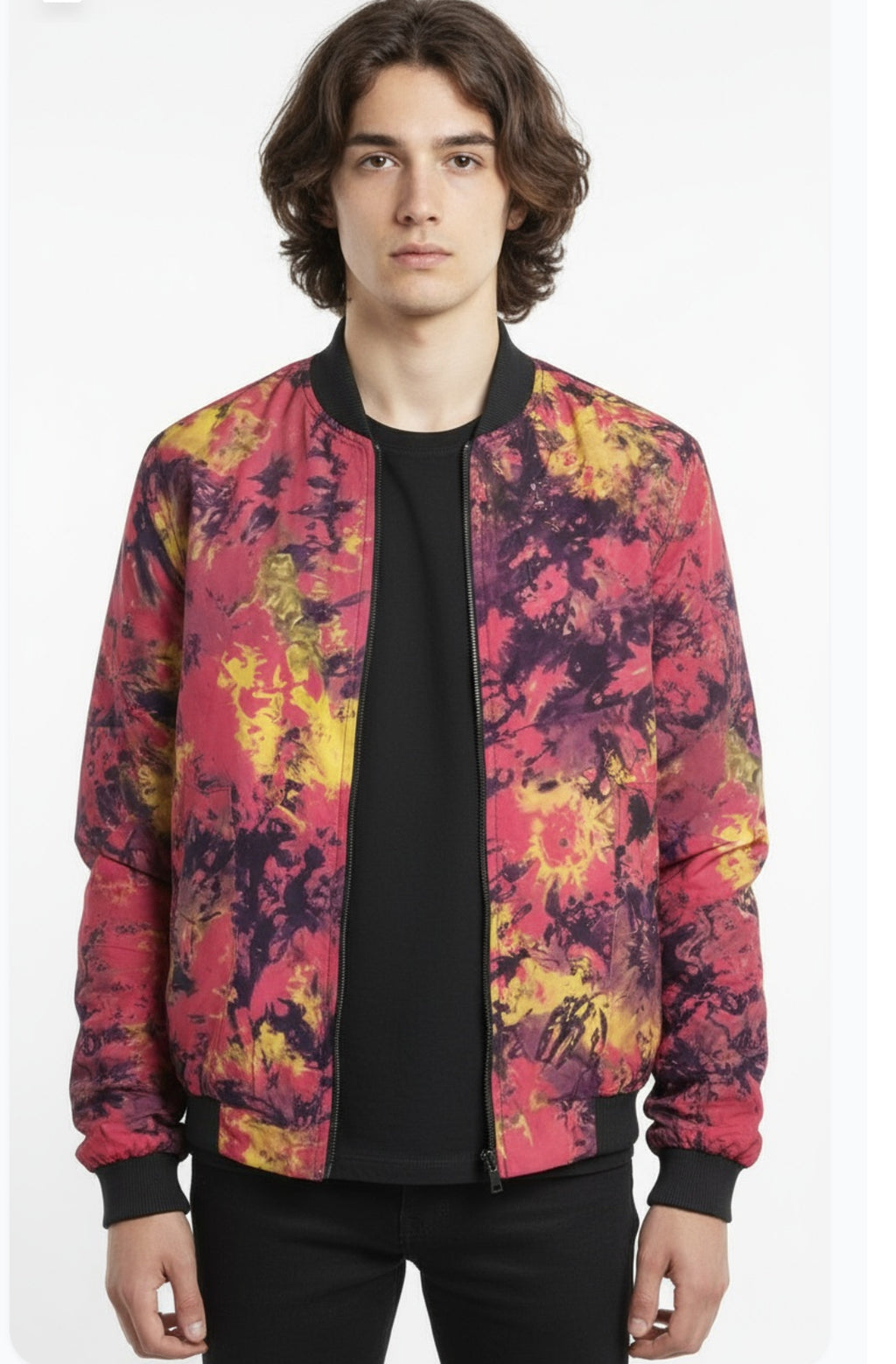Tie dye bomber jacket