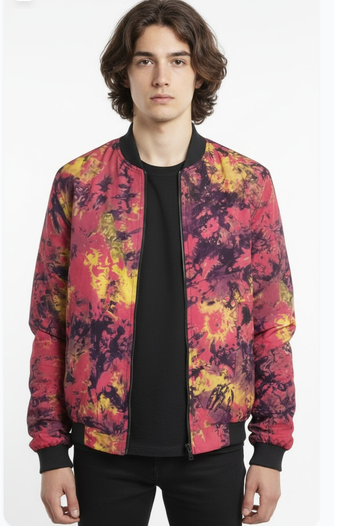 Tie dye bomber jacket