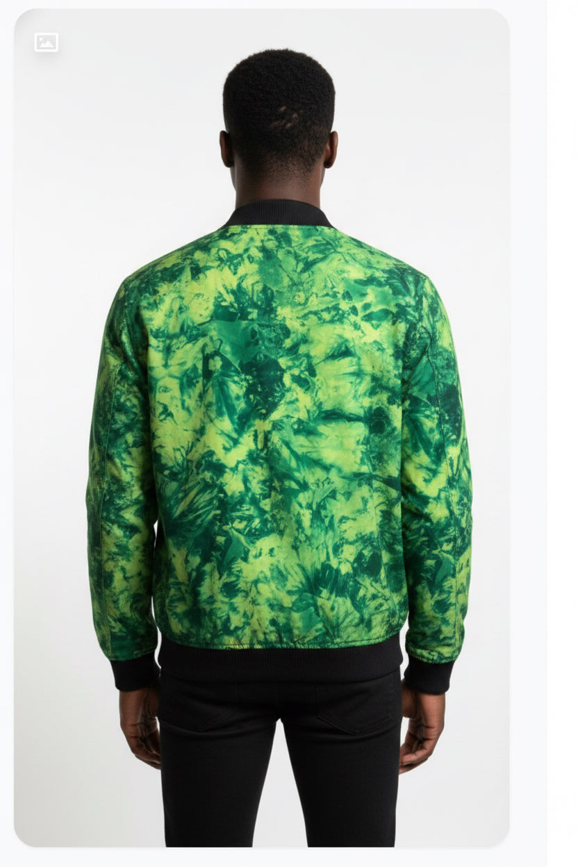 Tie dye bomber jacket