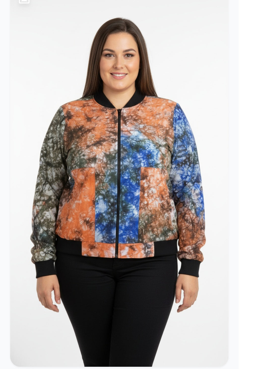 Tie dye bomber jacket