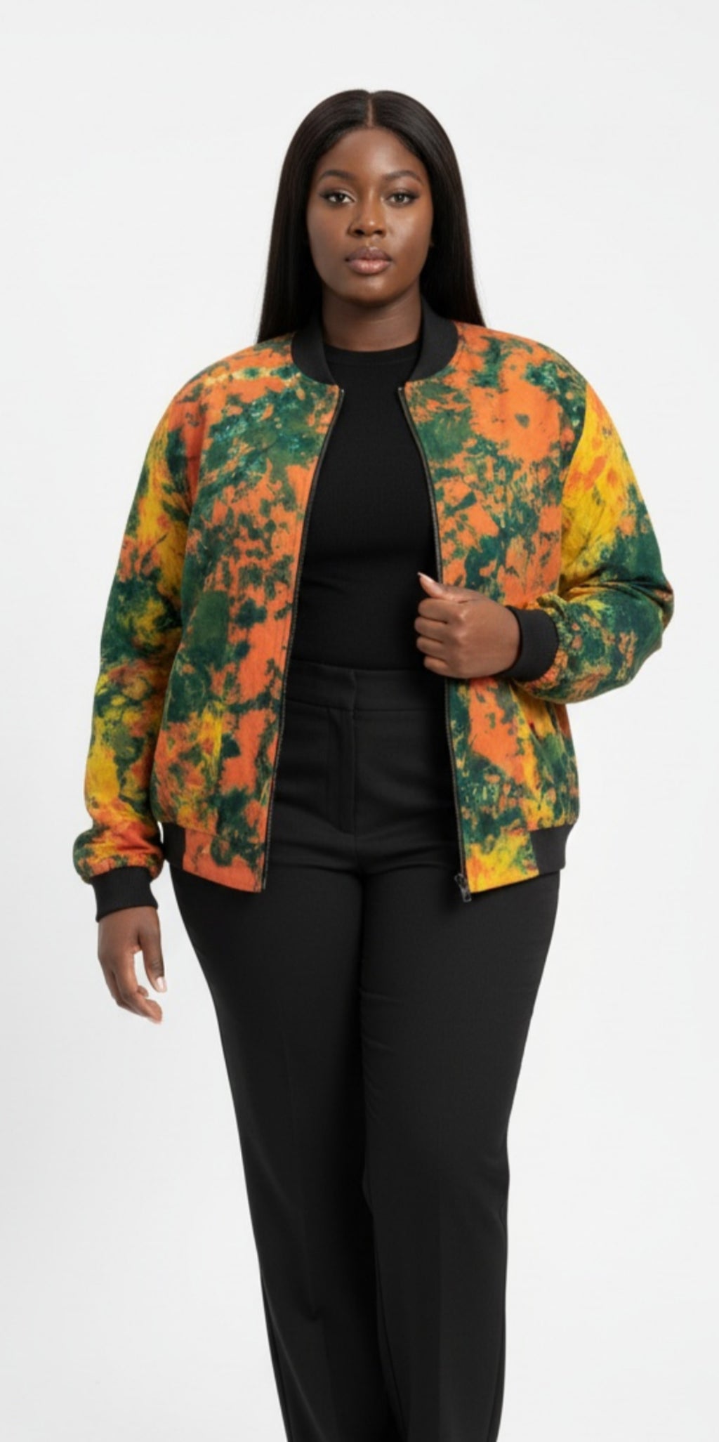 Tie dye bomber jacket