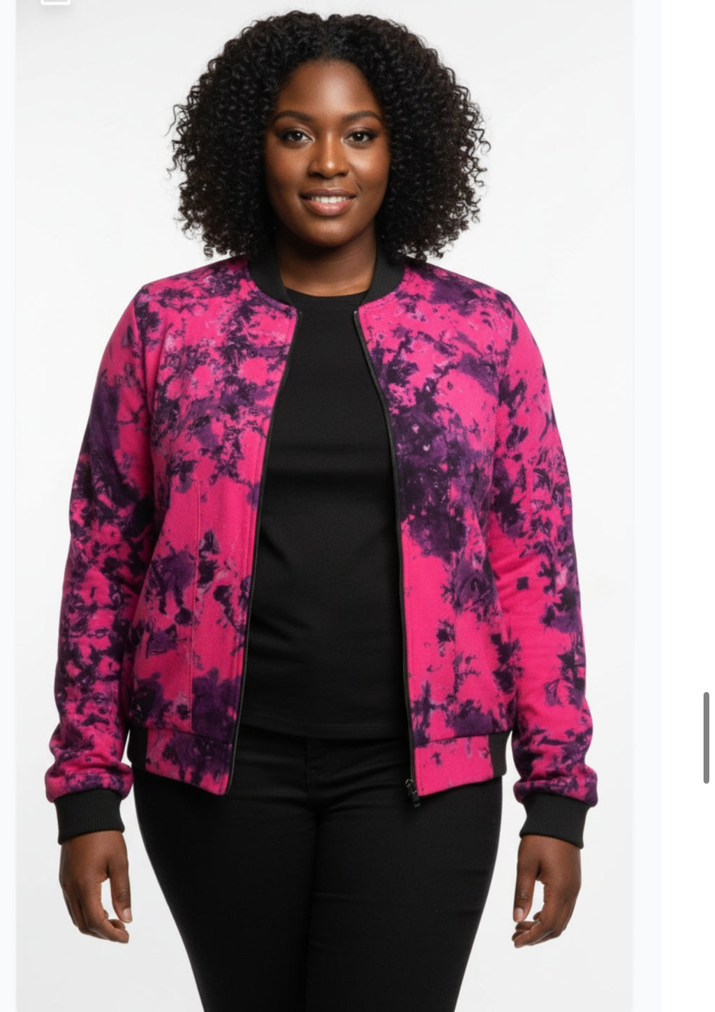 Tie dye bomber jacket