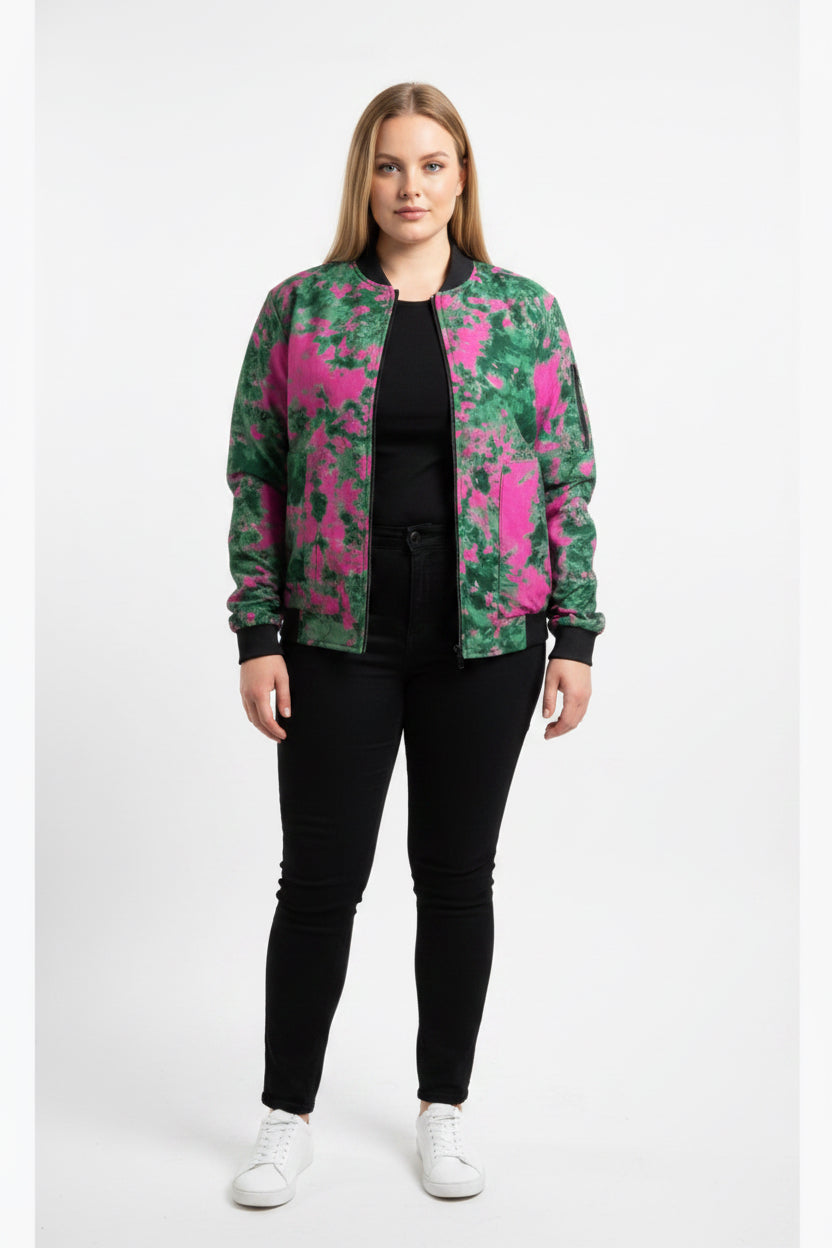 Tie dye bomber jacket
