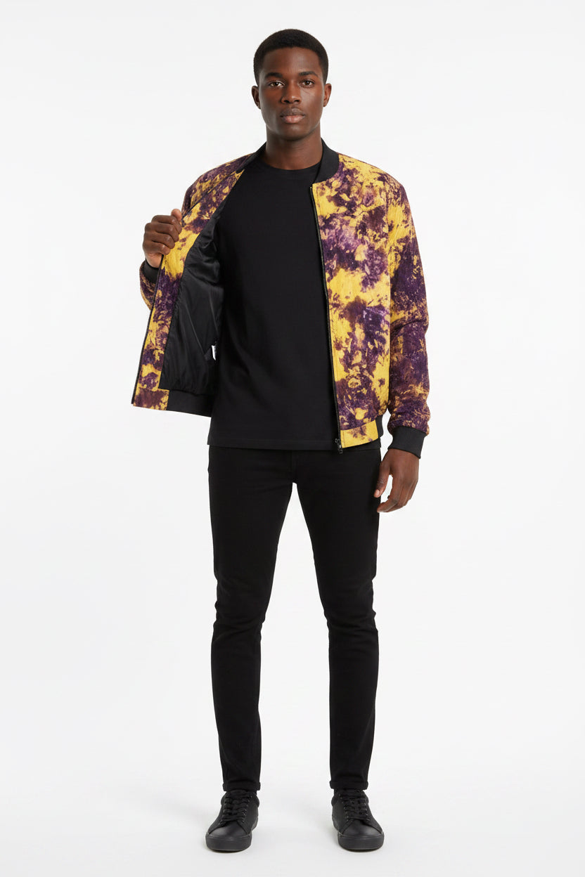 Tie dye bomber jacket