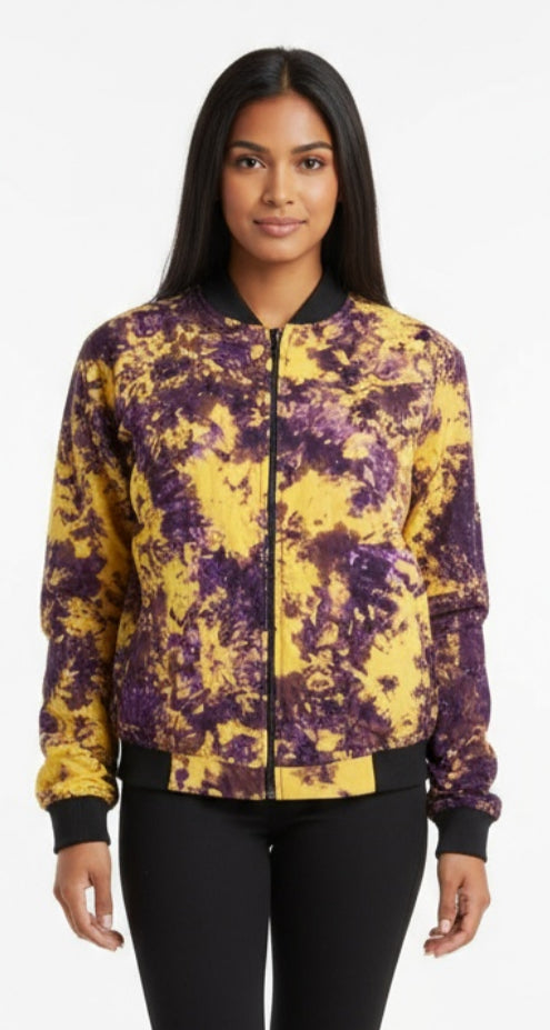 Tie dye bomber jacket