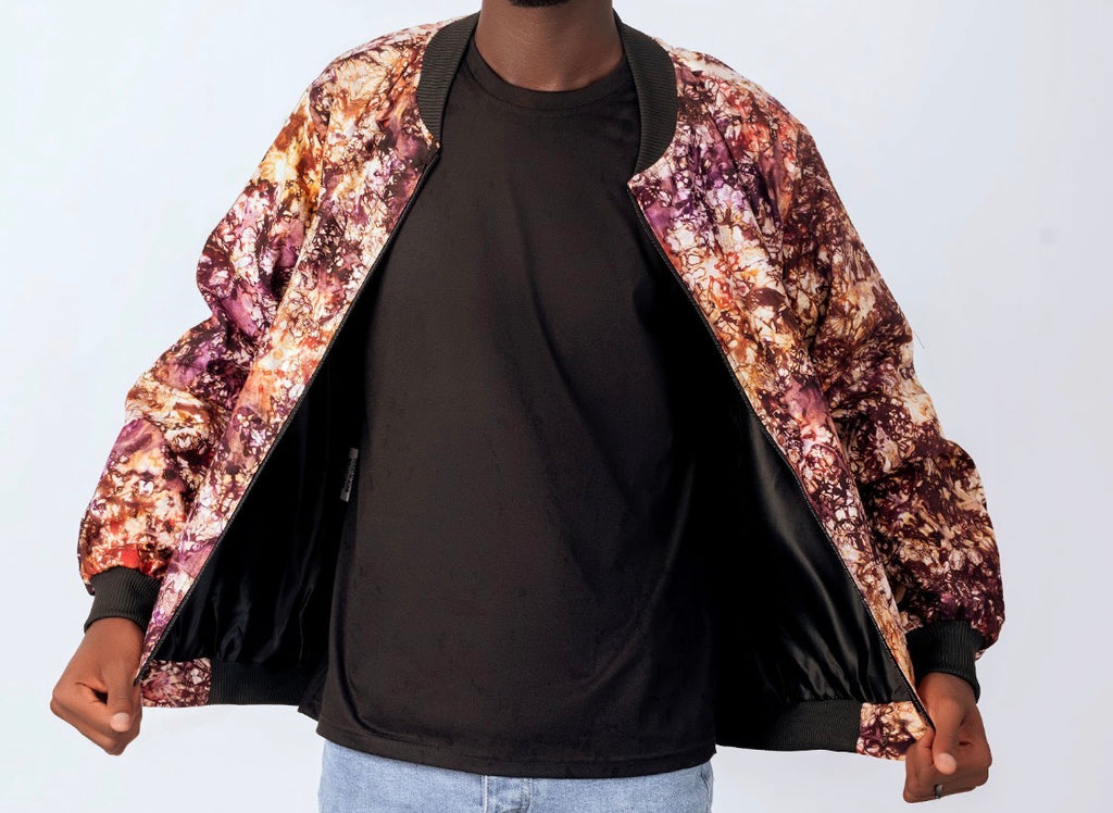 Tie dye bomber jacket