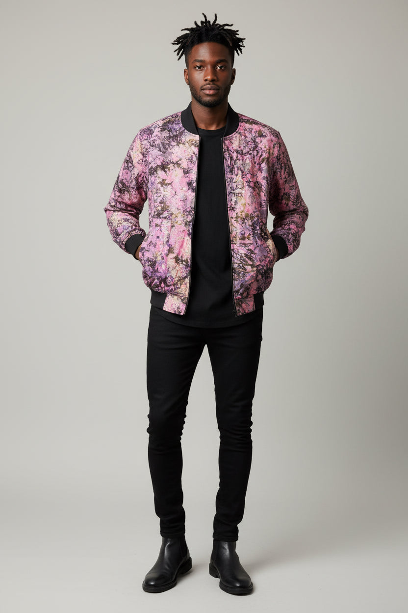 Tie dye bomber jacket